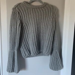 Grey bell sleeve sweater